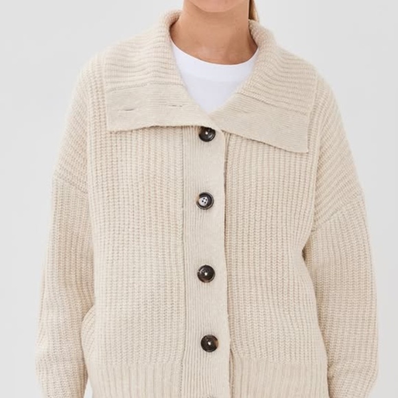 NWT SZ S VARLEY "Roscoe" Cream Knit Jacket/Sweater/Top Designer - Picture 3 of 7